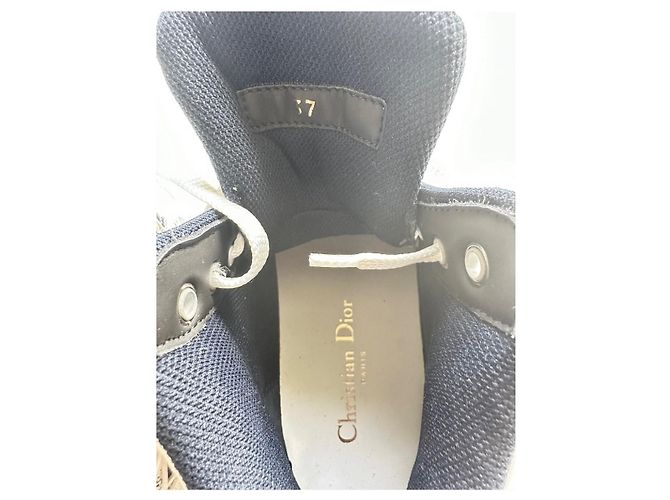 Christian Dior B23 Sneakers Alte Bianche e Blu Bianco - vista 5