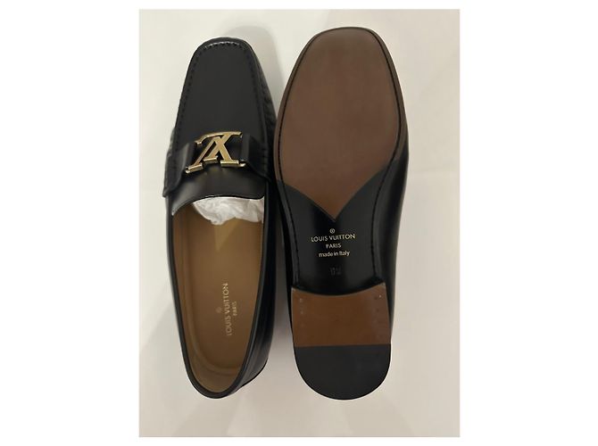 Mocassini Louis Vuitton Montaigne in pelle nera Nero - vista 3