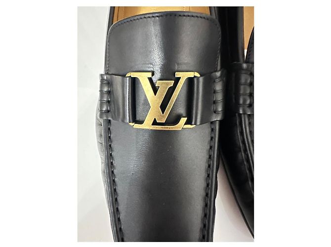 Mocassini Louis Vuitton Montaigne in pelle nera Nero - vista 4
