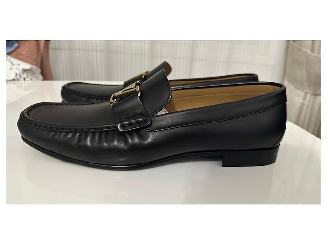 Mocassini Louis Vuitton Montaigne in pelle nera Nero - vista 5
