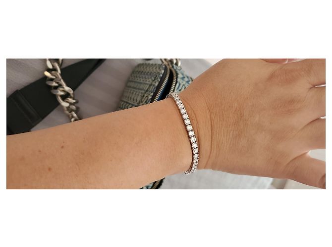 Autre Marque Bracciale tennis con diamanti Bianco - vista 6