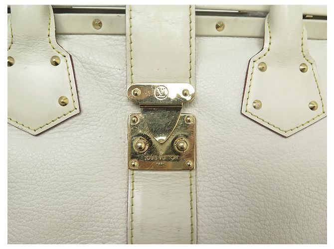 Ingenieux LOUIS VUITTON L INGENIOUS LEDER HANDTASCHE SUHALI ECRU LEDER Roh - Ansicht 3