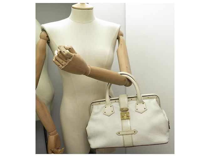 Ingenieux LOUIS VUITTON L INGENIOUS LEDER HANDTASCHE SUHALI ECRU LEDER Roh - Ansicht 4