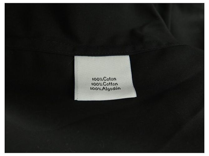 Hermès CAMICIA FITTING HERMES CON COLLO DRITTO 026250H20239 COTONE NERO M 39 15.5 Camicie - vista 6