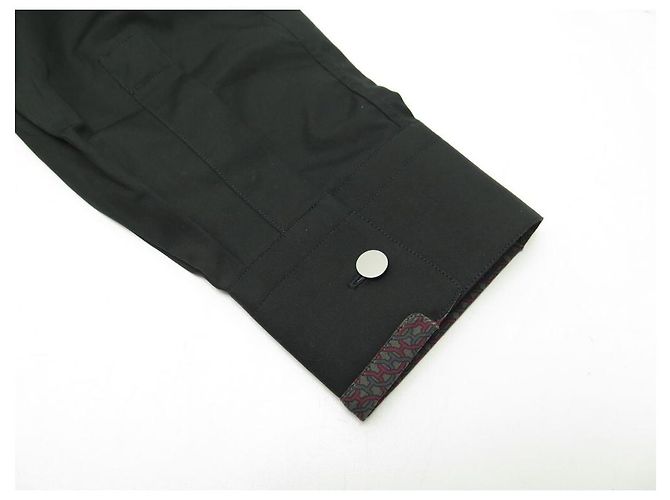 Hermès CAMICIA FITTING HERMES CON COLLO DRITTO 026250H20239 COTONE NERO M 39 15.5 Camicie - vista 7