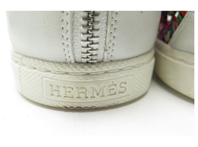 Hermès NUOVE SCARPE HERMES OXYGENE 41 IN SETA INTRECCIATA MULTICOLOR Multicolore - vista 3