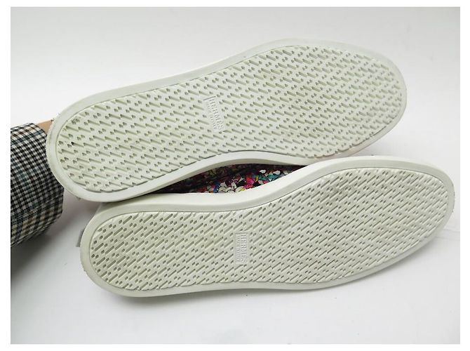 Hermès NUOVE SCARPE HERMES OXYGENE 41 IN SETA INTRECCIATA MULTICOLOR Multicolore - vista 4