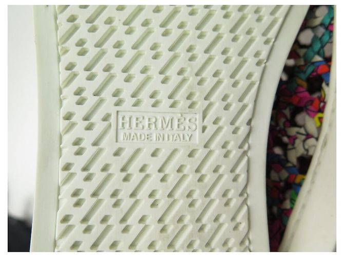 Hermès NUOVE SCARPE HERMES OXYGENE 41 IN SETA INTRECCIATA MULTICOLOR Multicolore - vista 5