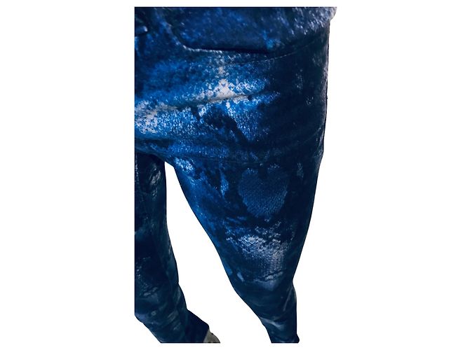 Vaqueros slim con estampado de serpiente The Kooples Azul - vista 2