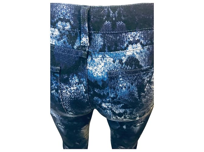 Vaqueros slim con estampado de serpiente The Kooples Azul - vista 3