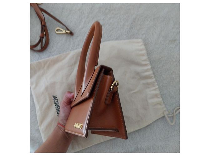 Borsa a mano Jacquemus Chuiquito in pelle marrone - vista 3