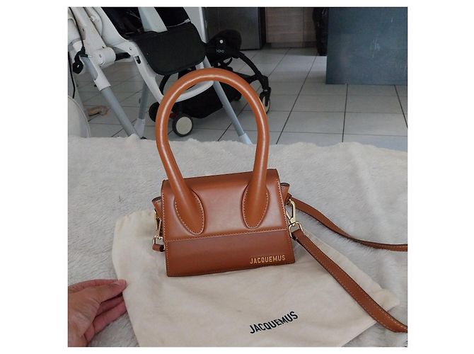 Borsa a mano Jacquemus Chuiquito in pelle marrone - vista 8