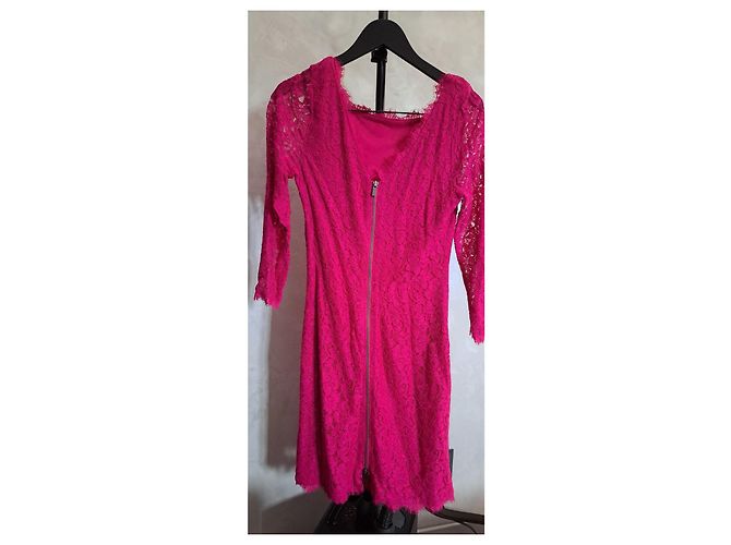 Vestido de renda Diane Von Furstenberg Fuchsia Rayon Fuschia - vista 8