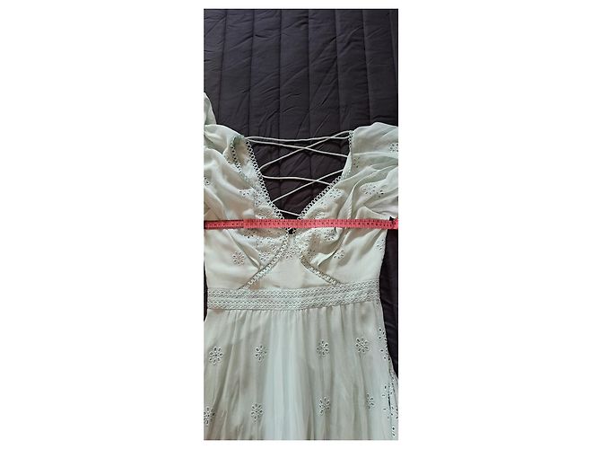 Autre Marque Vestido estilo bordado inglés verde menta Verde claro - vista 3
