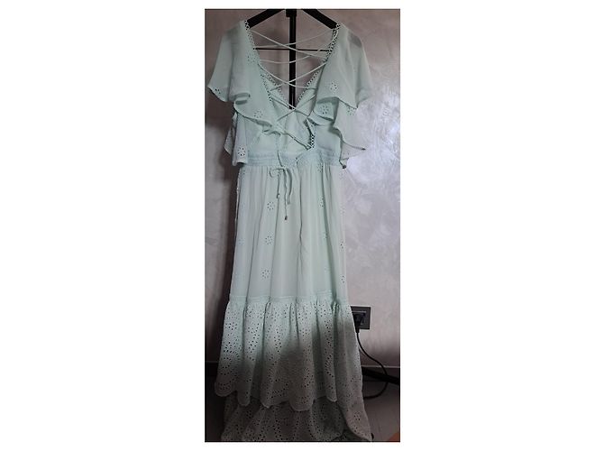 Autre Marque Vestido estilo bordado inglés verde menta Verde claro - vista 5