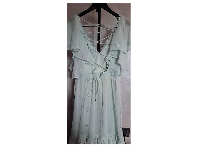 Autre Marque Vestido estilo bordado inglés verde menta Verde claro - vista 6