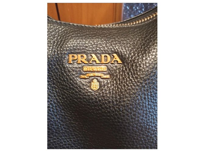 Borsa tote Prada in pelle Saffiano nera Nero - vista 2