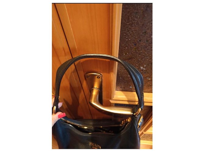 Borsa tote Prada in pelle Saffiano nera Nero - vista 9