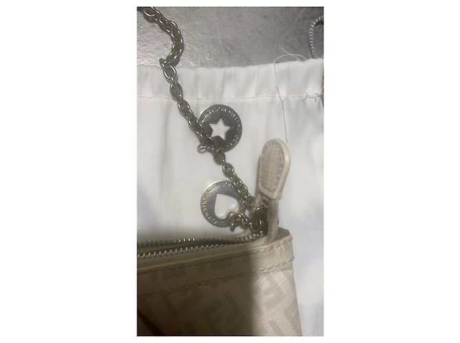 Fendi Baguette Monogramm Stofftasche Weiß Grau - Ansicht 4