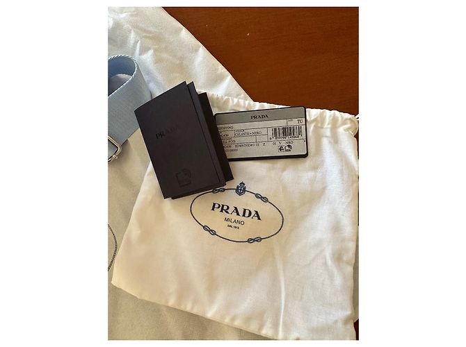 Bauletto Borsa a mano Prada Drill Pois in tessuto turchese - vista 4