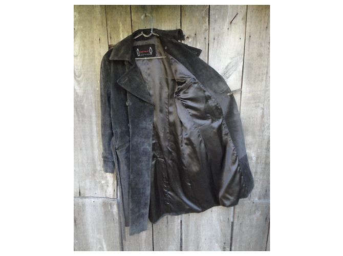 Autre Marque Tom Collins Wildleder-Trenchcoat, Größe XL - Ansicht 4
