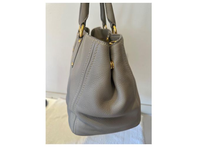 Borsa tote Prada Vitello Daino in pelle beige - vista 10