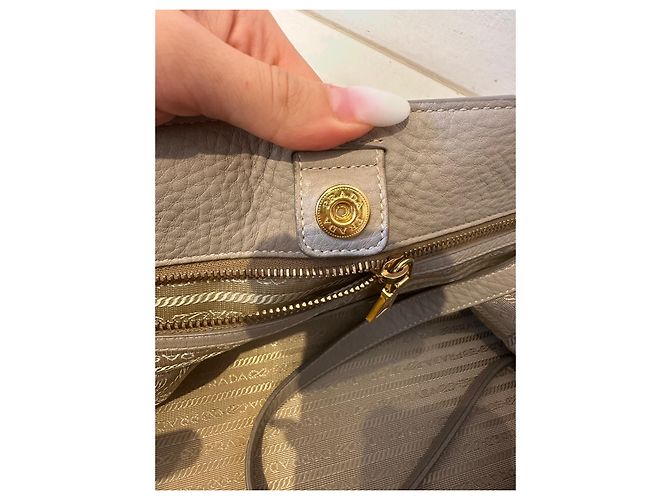 Borsa tote Prada Vitello Daino in pelle beige - vista 11