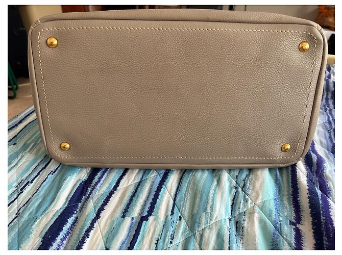Borsa tote Prada Vitello Daino in pelle beige - vista 16