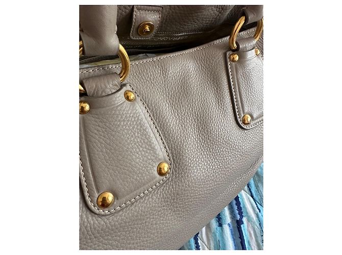 Borsa tote Prada Vitello Daino in pelle beige - vista 18