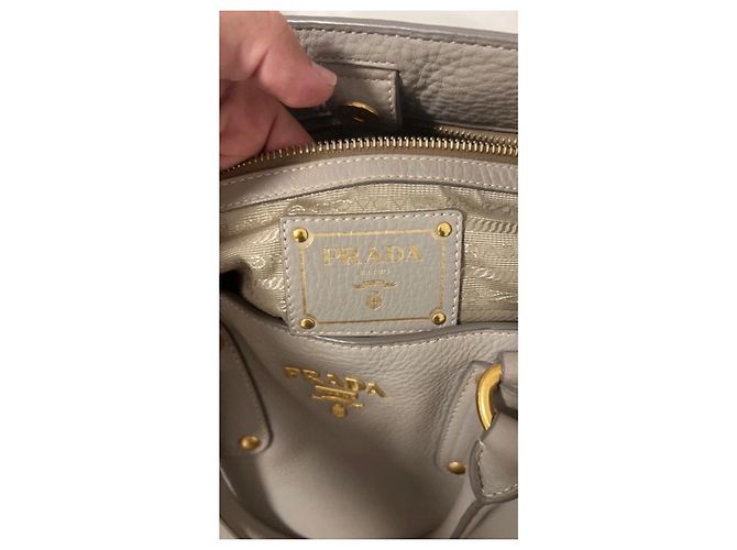 Borsa tote Prada Vitello Daino in pelle beige - vista 3