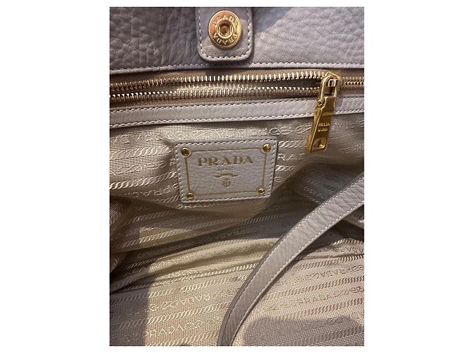 Borsa tote Prada Vitello Daino in pelle beige - vista 7
