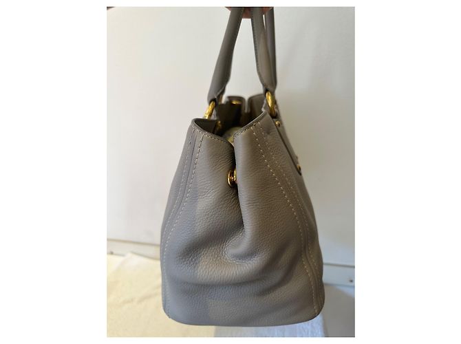 Borsa tote Prada Vitello Daino in pelle beige - vista 9