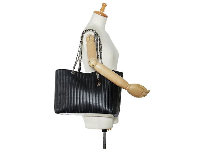 Borsa Chanel CC Mademoiselle Ligne nera Nero - vista 10