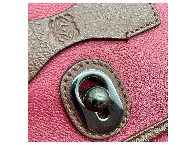 Vintage Loewe Bolso Cartero Verde Caqui Bordeaux - vista 10