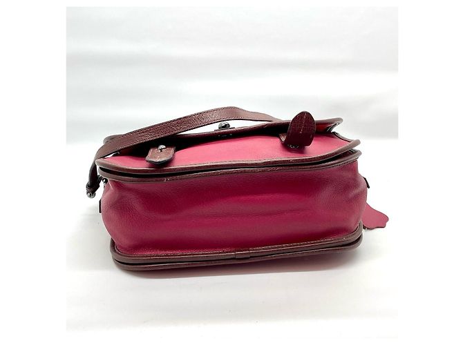 Vintage Loewe Bolso Cartero Verde Caqui Bordeaux - vista 5