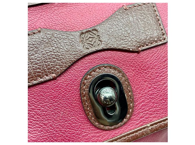 Vintage Loewe Bolso Cartero Verde Caqui Bordeaux - vista 7