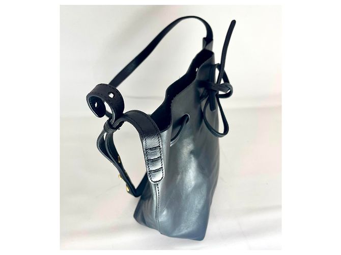Mansur Gavriel Beuteltasche aus echtem Leder Schwarz - Ansicht 14