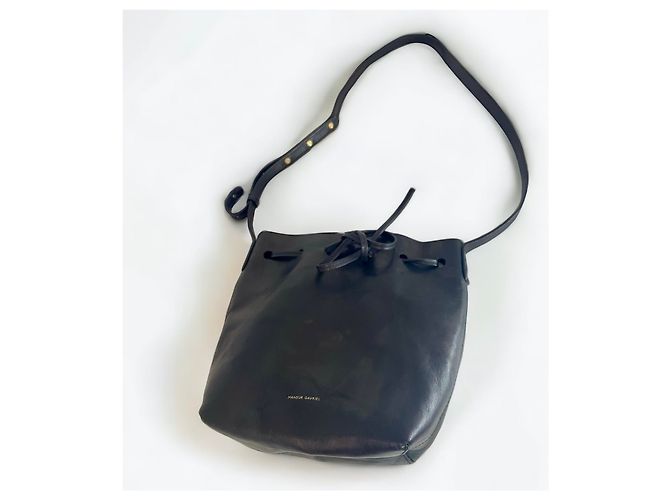 Mansur Gavriel Beuteltasche aus echtem Leder Schwarz - Ansicht 17