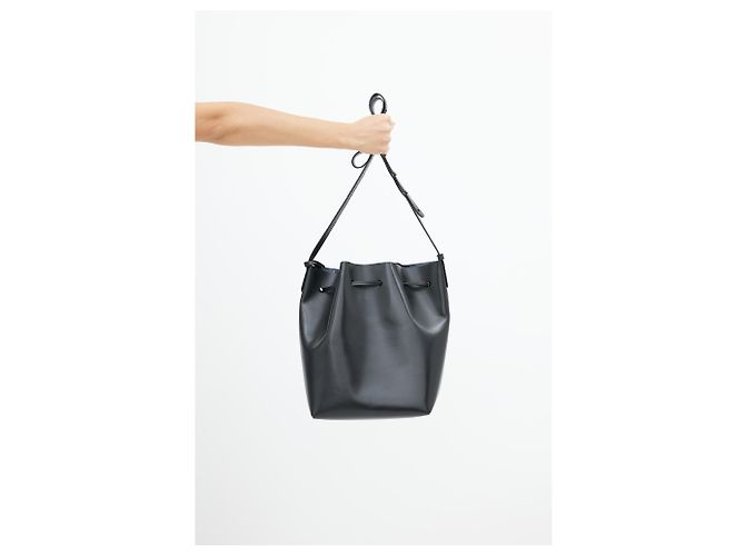 Mansur Gavriel Beuteltasche aus echtem Leder Schwarz - Ansicht 18
