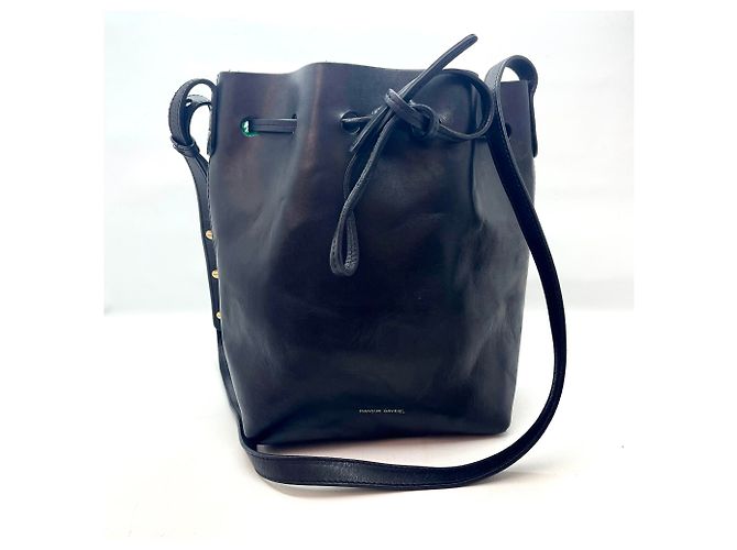 Mansur Gavriel Beuteltasche aus echtem Leder Schwarz - Ansicht 2
