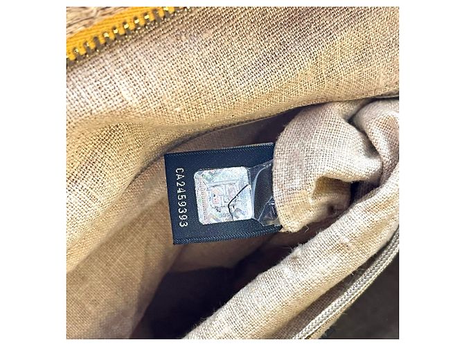 Fendi Zucca Panel Leinen Shopper Tote Schwarz Roh - Ansicht 10
