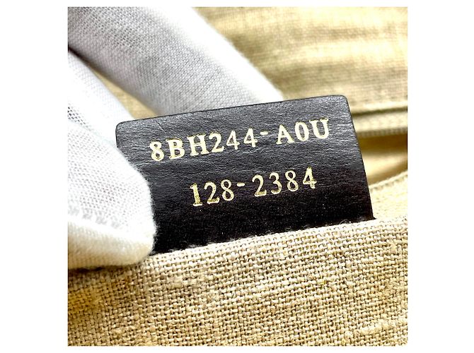Fendi Zucca Panel Leinen Shopper Tote Schwarz Roh - Ansicht 13
