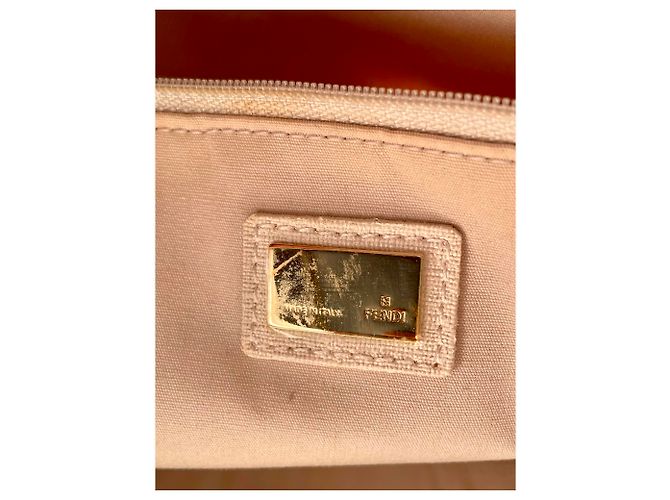 FENDI Zucca Spalmati Floral bestickte große Roll-Tragetasche Weiß - Ansicht 10