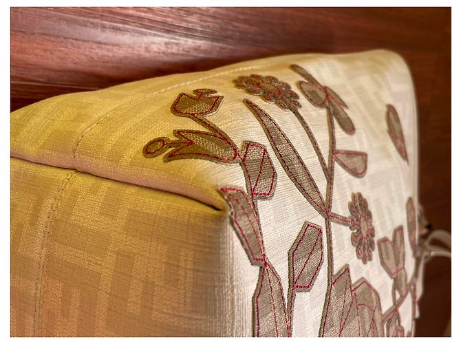 FENDI Zucca Spalmati Floral bestickte große Roll-Tragetasche Weiß - Ansicht 7