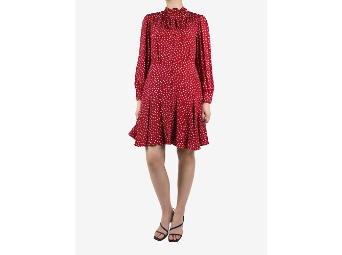 Rebecca Taylor Rotes Kleid mit Herzmuster – Größe US 6 - Ansicht 3