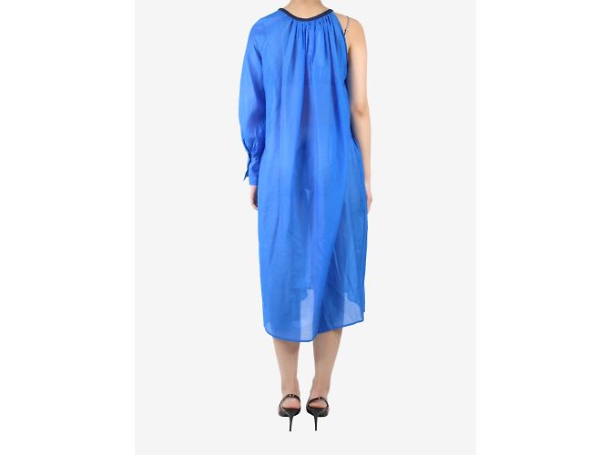 Zeus + Dione Robe midi transparente bleue à une épaule - taille UK 10 - vue 2