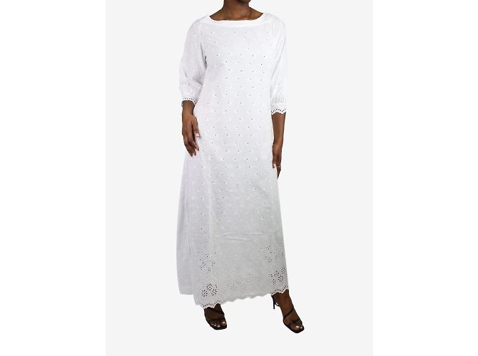 I.D. Sarrieri Weißes besticktes Kleid – Größe L - Ansicht 3