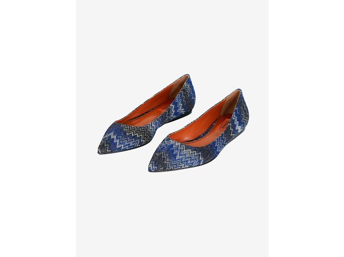 Missoni Scarpe basse a punta a zig-zag blu - taglia EU 38 - vista 2