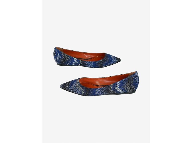 Missoni Scarpe basse a punta a zig-zag blu - taglia EU 38 - vista 3