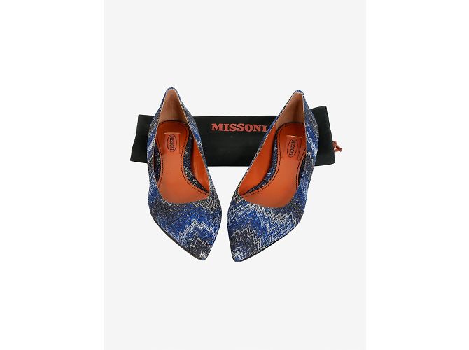 Missoni Scarpe basse a punta a zig-zag blu - taglia EU 38 - vista 5